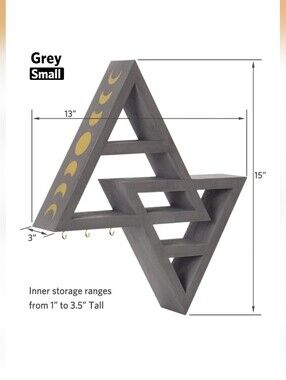 Moon Phase Geometric Wall Shelf - Grey